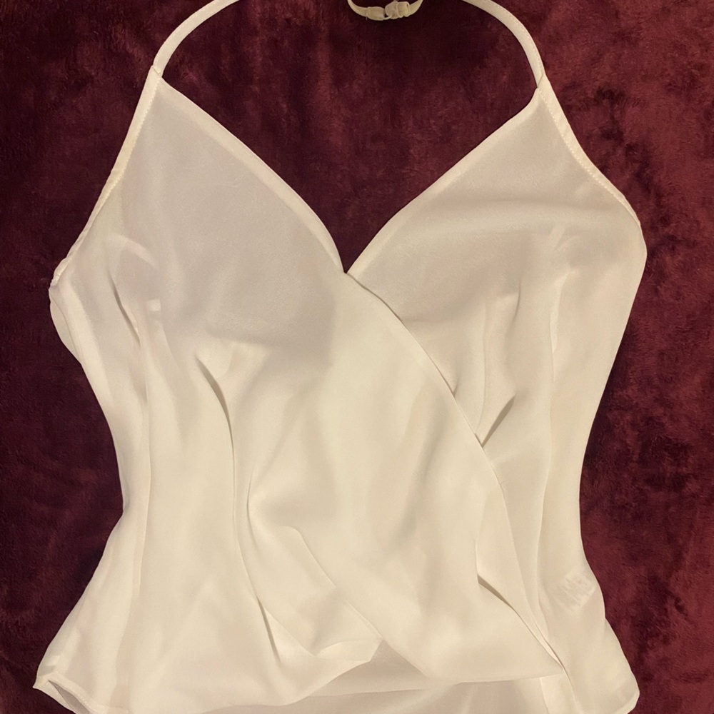 Naked Zebra White Halter Top